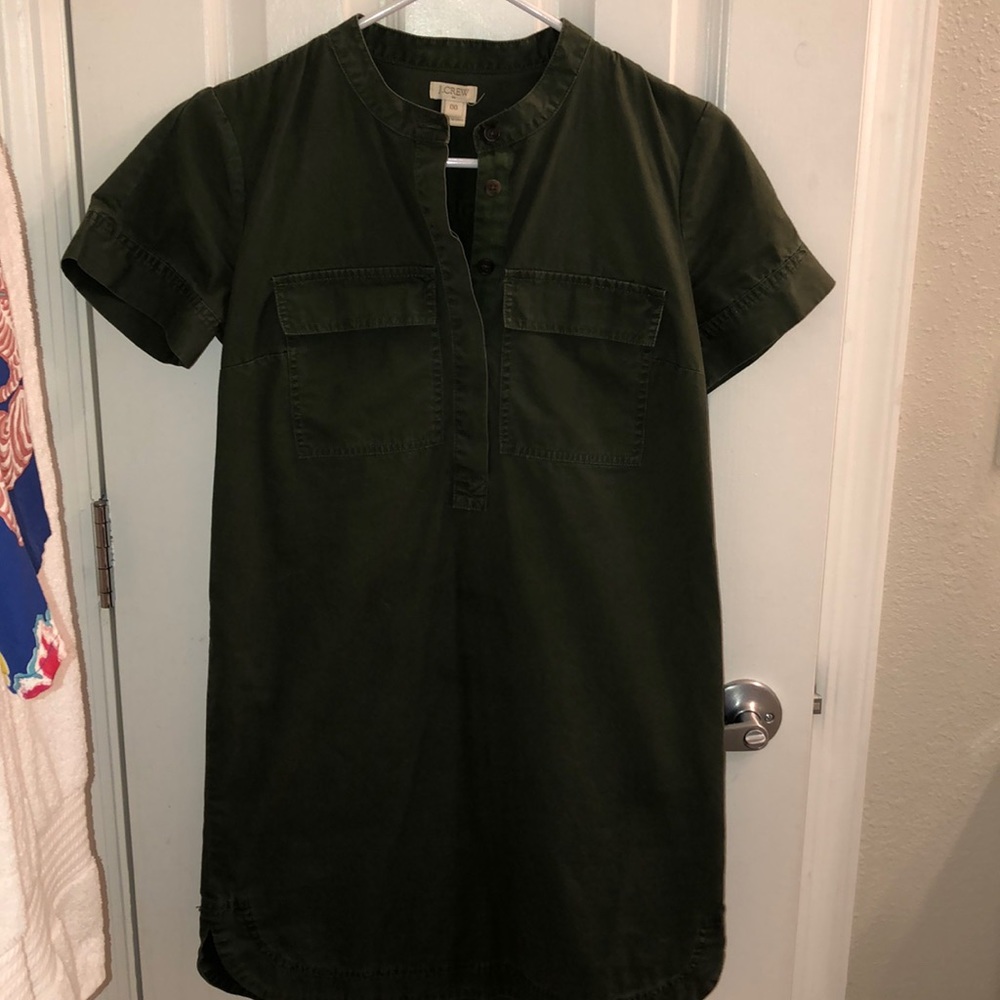 J.CREW camo green dress